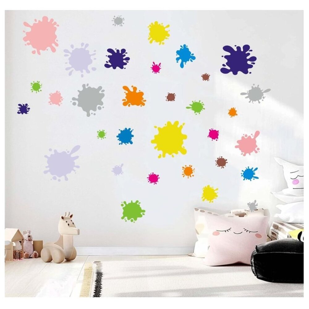 PINKELEPH Colorful Paint Splatter Wall Stickers 84